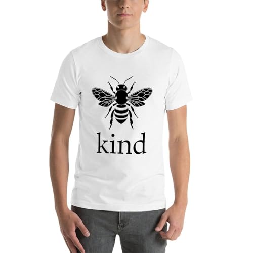 Unisex Cotton T-Shirt Bee Kind Graphic Tee Crewneck Short Sleeve Shirt