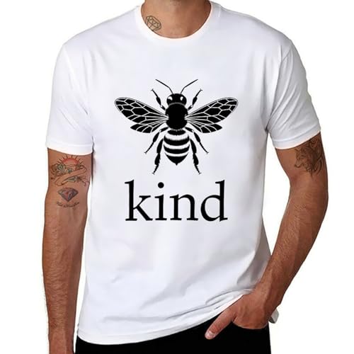 Unisex Cotton T-Shirt Bee Kind Graphic Tee Crewneck Short Sleeve Shirt