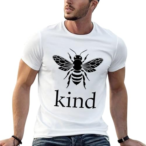 Unisex Cotton T-Shirt Bee Kind Graphic Tee Crewneck Short Sleeve Shirt