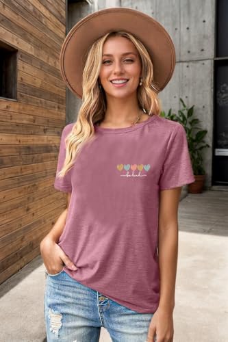 Be Kind Shirt for Women Teacher Kindness Positive Message Tshirt Dandelion Graphic Summer Tee Tops