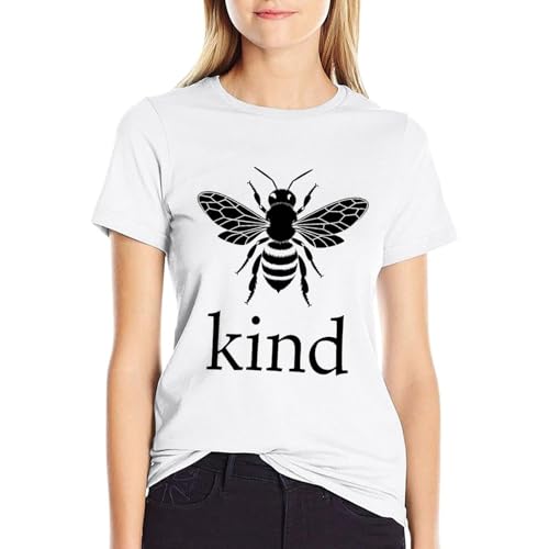 Unisex Cotton T-Shirt Bee Kind Graphic Tee Crewneck Short Sleeve Shirt