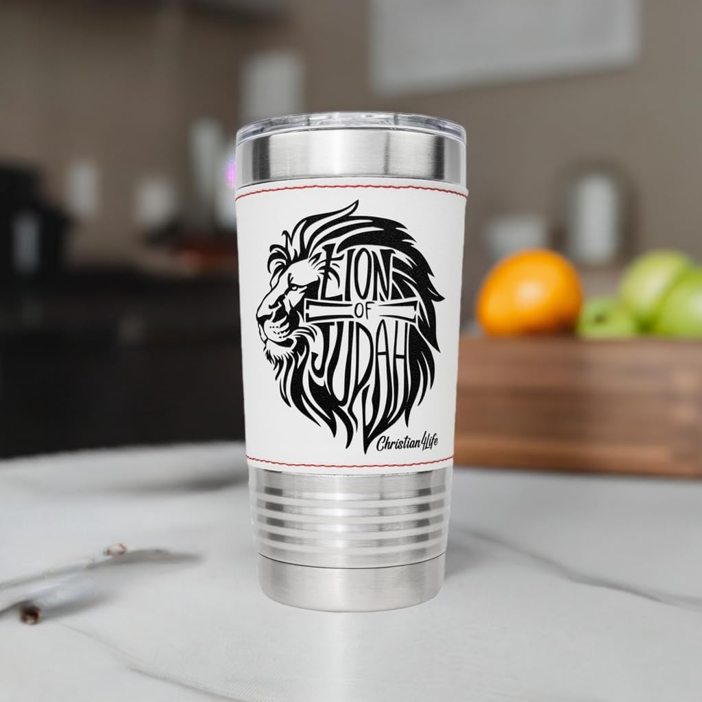Lion of Judah 20oz Insulated Baseball Tumbler - Christian Gift (Add an optional personalized name or message), Stainless Steel Tumbler