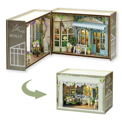 TuKIIE DIY Miniature Dollhouse Kit with Furniture, 1:32 Scale Opened & Closed Mini Cube Wooden Doll House Book Nook Creative Room for Kids Teens Adults(Forest Wonderland)