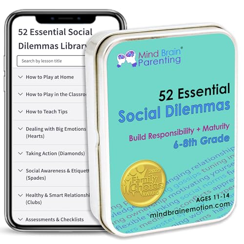 Mind Brain Emotion 52 Essential Coping Skills Cards - Self Care Exercises for Stress and Social Anxiety Relief - Resilience, Emotional Agility, Confidence Therapy Games for Teens, Adults