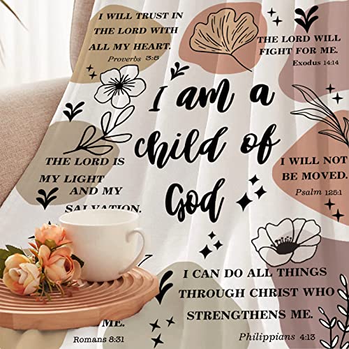 Christian Gifts for Women Inspirational Bible Verse Blanket Religious Scripture Prayer Faith Throw Blanket Soft Flannel Healing Blanket 50"X40"