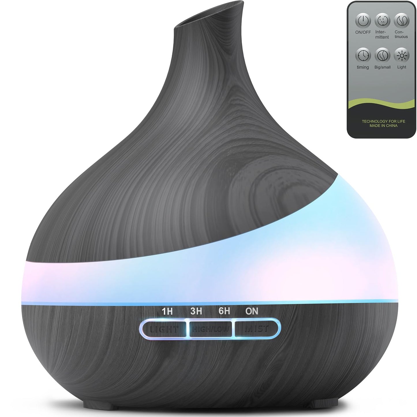 500ML Essential Oil Diffuser: Aroma Diffuser with Remote Control for Hotel Spa Yoga Room - Humidifier with 14 Colors LED Night Light for Bedroom Home Relaxation