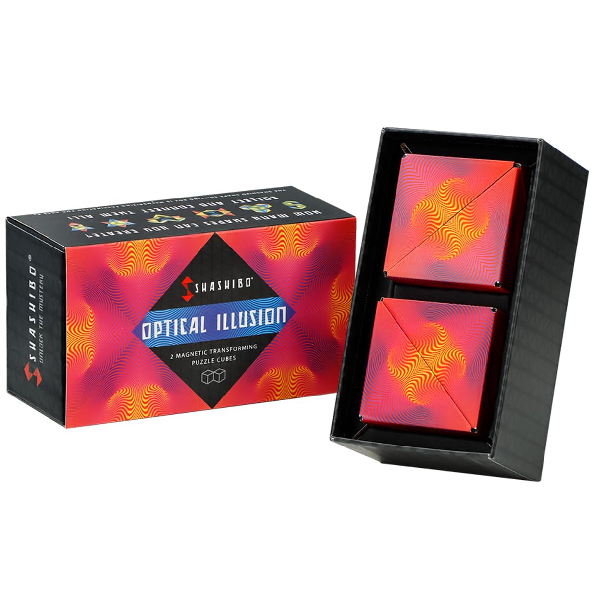 SHASHIBO Shape Shifting Box - STEM Magnetic Fidget Cube That Transforms Into Over 70 Shapes, Download Fun in Motion Toys Mobile App (Mystic Ocean)