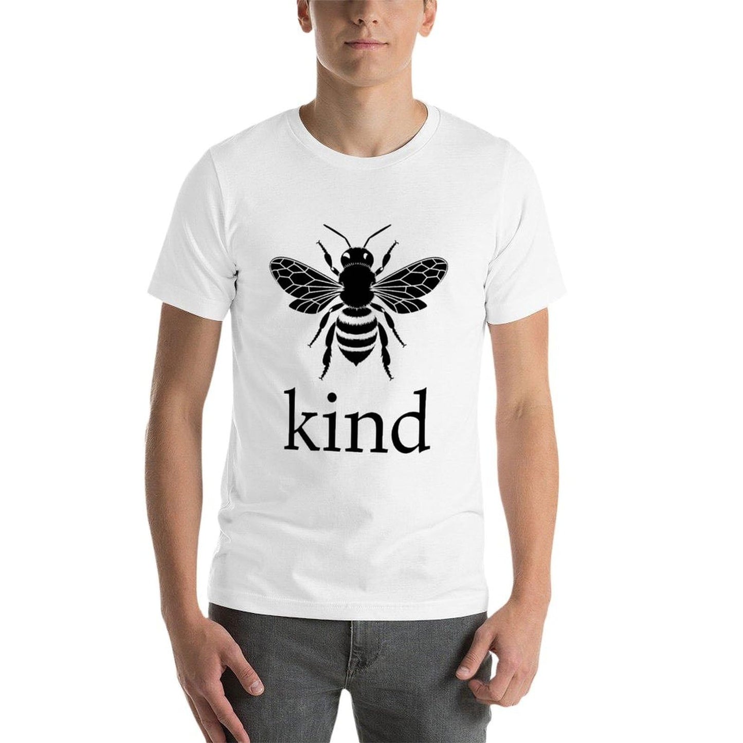 Unisex Cotton T-Shirt Bee Kind Graphic Tee Crewneck Short Sleeve Shirt