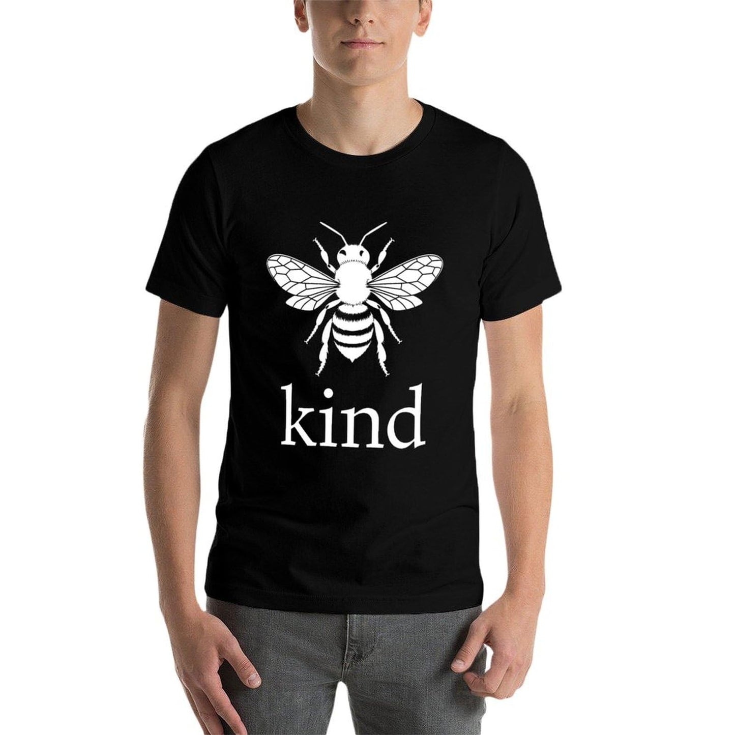 Unisex Cotton T-Shirt Bee Kind Graphic Tee Crewneck Short Sleeve Shirt
