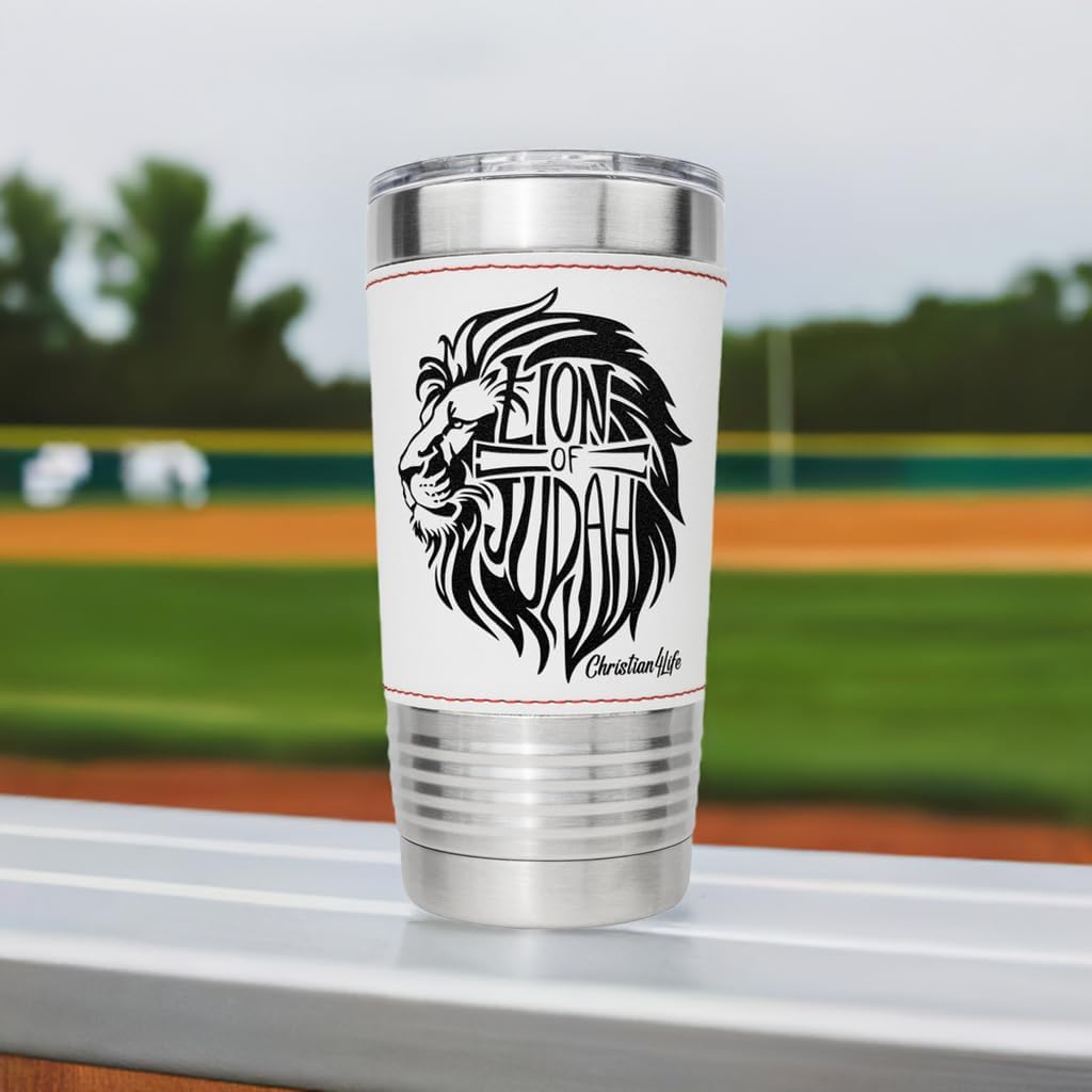 Lion of Judah 20oz Insulated Baseball Tumbler - Christian Gift (Add an optional personalized name or message), Stainless Steel Tumbler