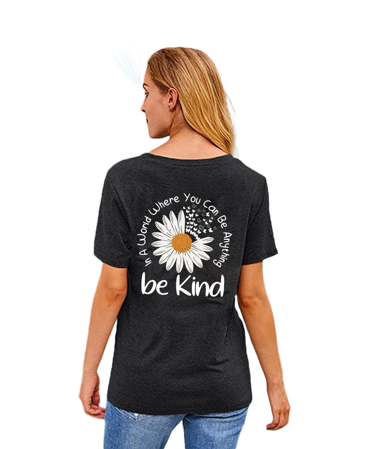 Be Kind Shirt for Women Teacher Kindness Positive Message Tshirt Dandelion Graphic Summer Tee Tops