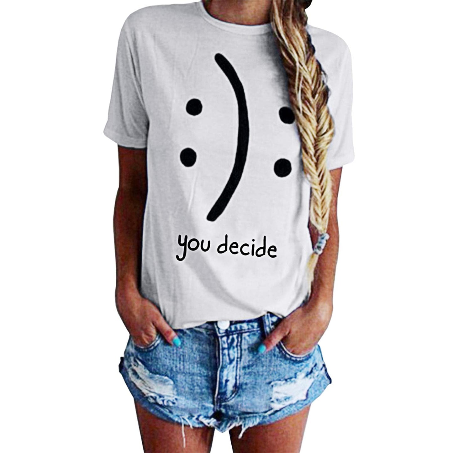 BLACKMYTH Women's T-Shirts Cotton Funny Graphic Design Casual Short Sleeve Top Tees