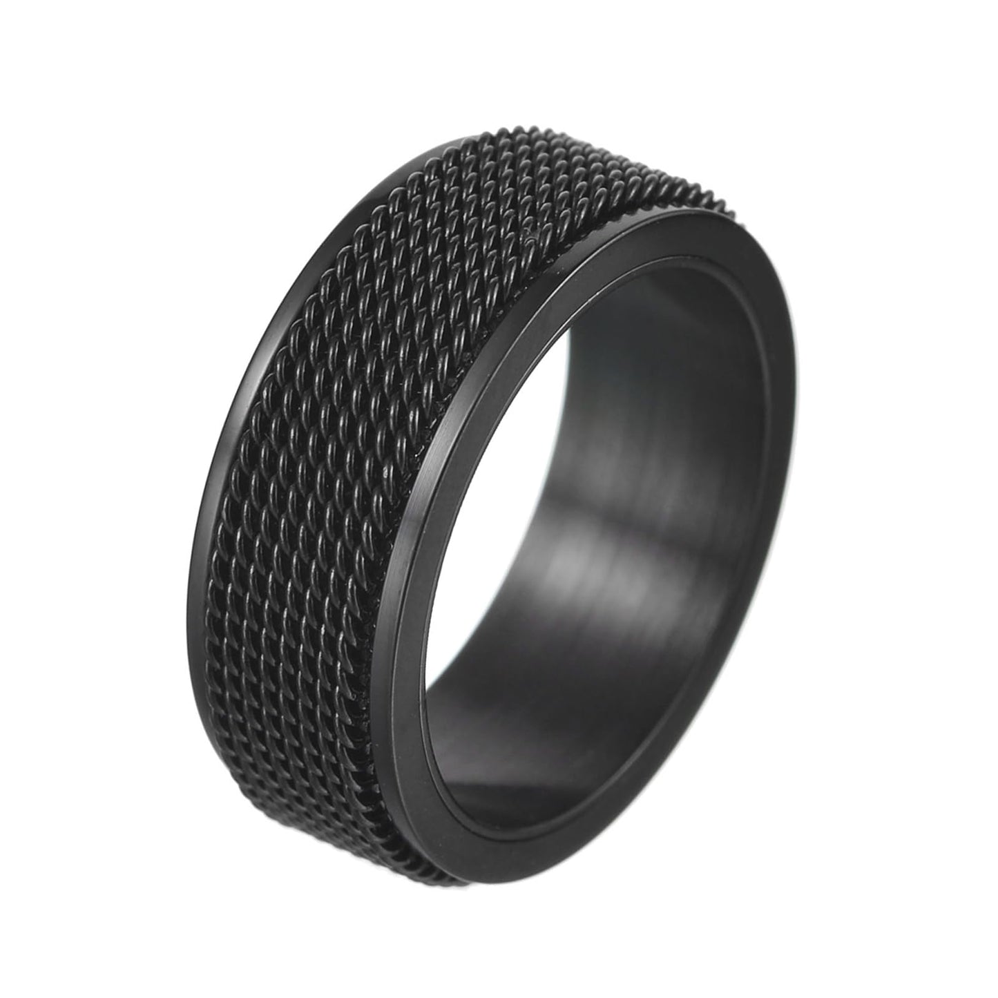 Mens Fidget Rings Anxiety Rings for Men Womens Chain Spinner Rings for Adults Titanium Steel Rings