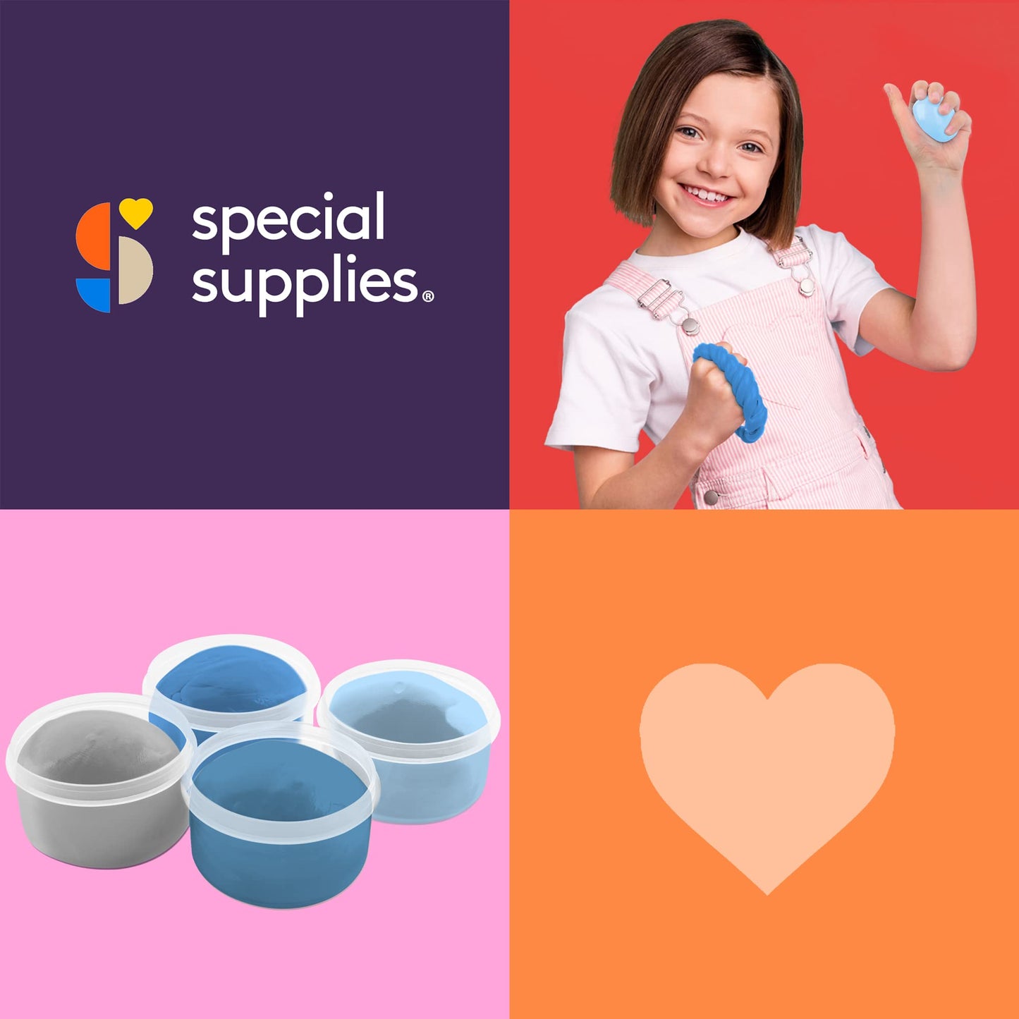 Special Supplies Therapy Putty for Teens and Adults - Resistive Hand Exercise Stress Relief Therapy Putty Kit, Set of 4 Strengths, Three Ounces of Each Putty (Primary Colors)
