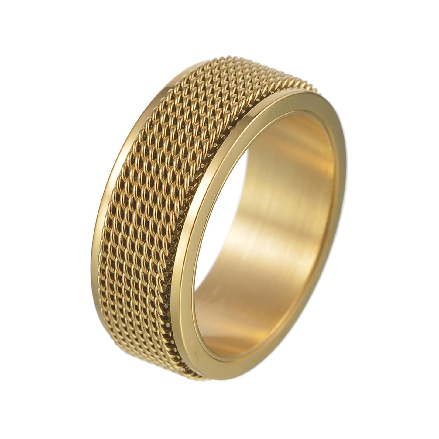 Mens Fidget Rings Anxiety Rings for Men Womens Chain Spinner Rings for Adults Titanium Steel Rings