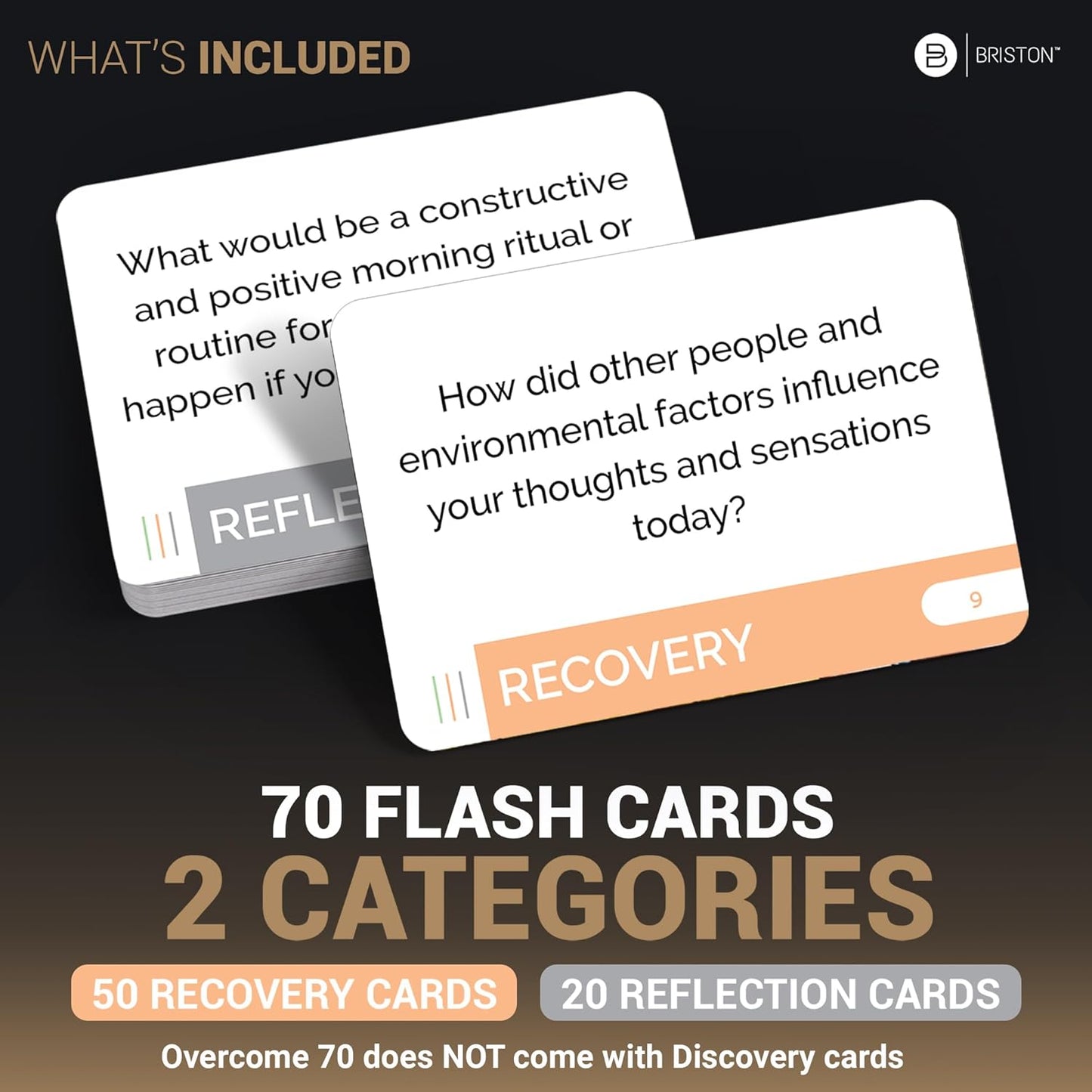 Overcome: Addiction Recovery Questions Group Therapy Game 70 Cards – Counseling Conversations Therapeutic Icebreaker for Substance Abuse, Positive Mental Health, Sobriety, Relapse & Suicide Prevention