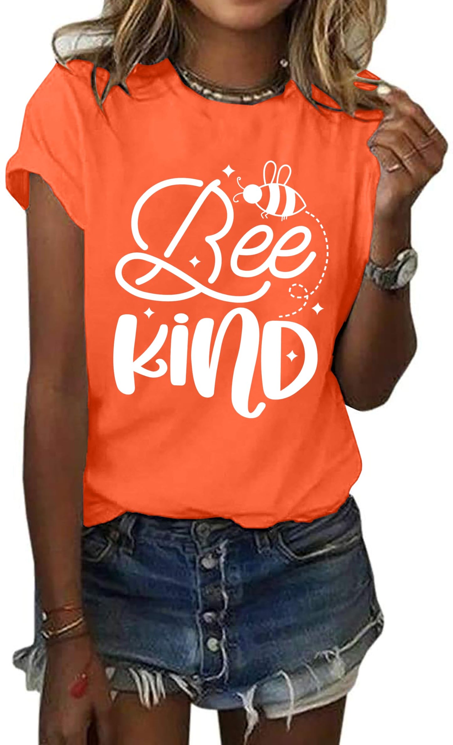Bee T-Shirt for Women: Cute Bee Graphic Shirts Bee Kind T Shirt Funny Inspirational Casual Tees Tops