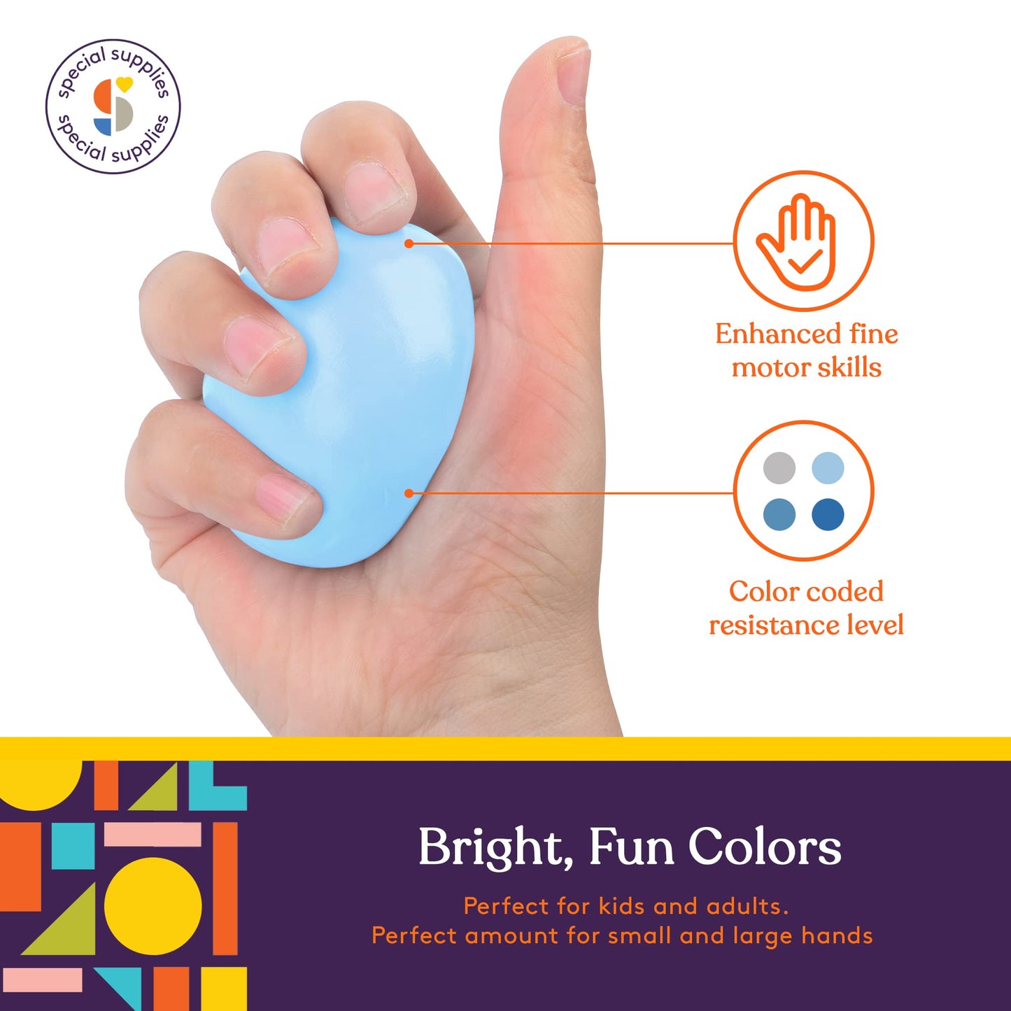 Special Supplies Therapy Putty for Teens and Adults - Resistive Hand Exercise Stress Relief Therapy Putty Kit, Set of 4 Strengths, Three Ounces of Each Putty (Primary Colors)