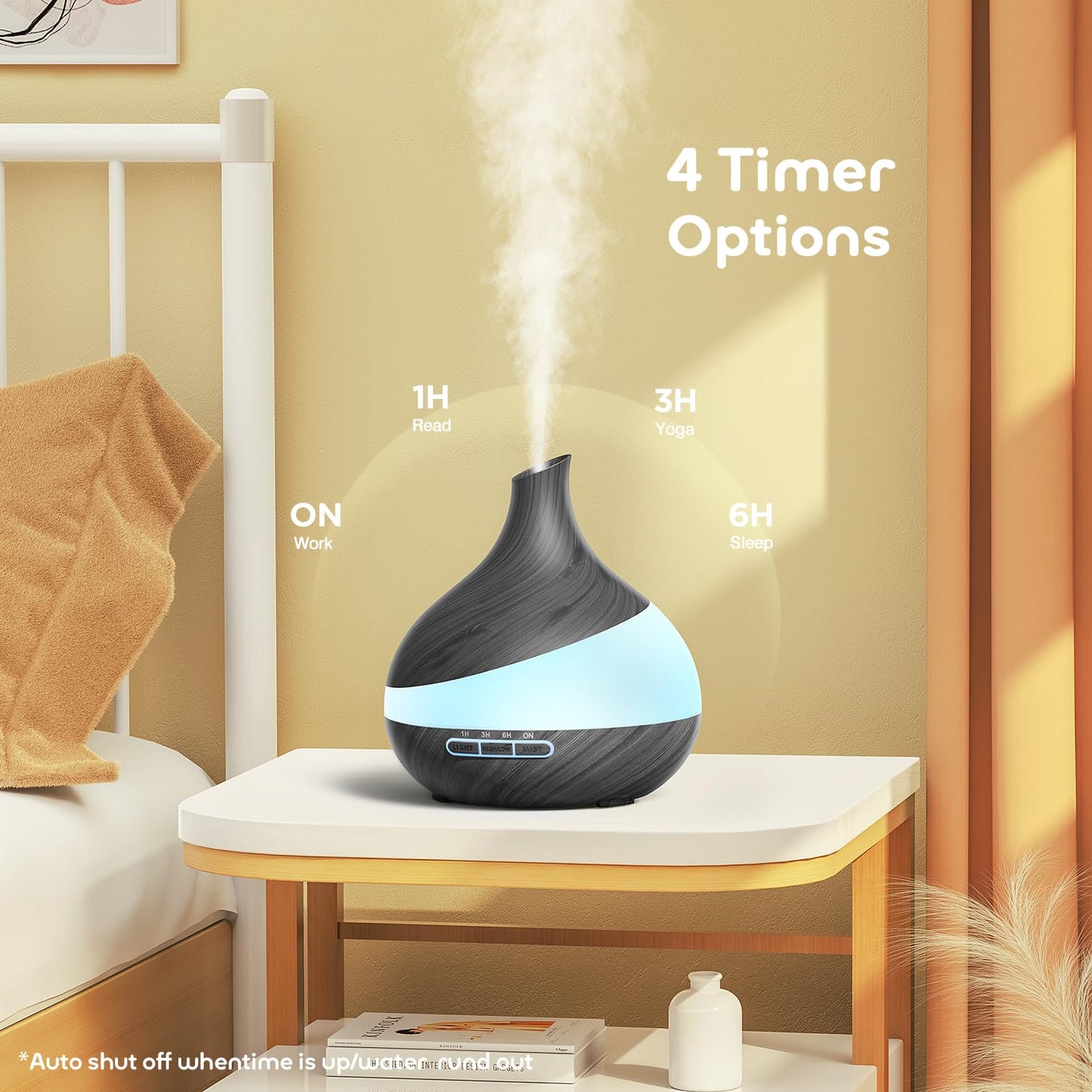 500ML Essential Oil Diffuser: Aroma Diffuser with Remote Control for Hotel Spa Yoga Room - Humidifier with 14 Colors LED Night Light for Bedroom Home Relaxation