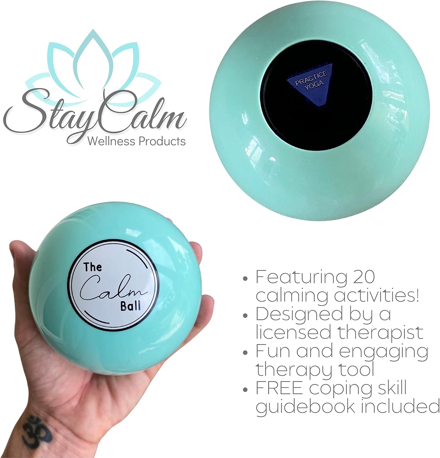 The Calm Ball - Coping Skills Tool, Anger Management Toys , Anxiety Relief for Adults, Teens and Adolescents , Therapy Toys , Stress Relief Tool, Designed by a Licensed Therapist