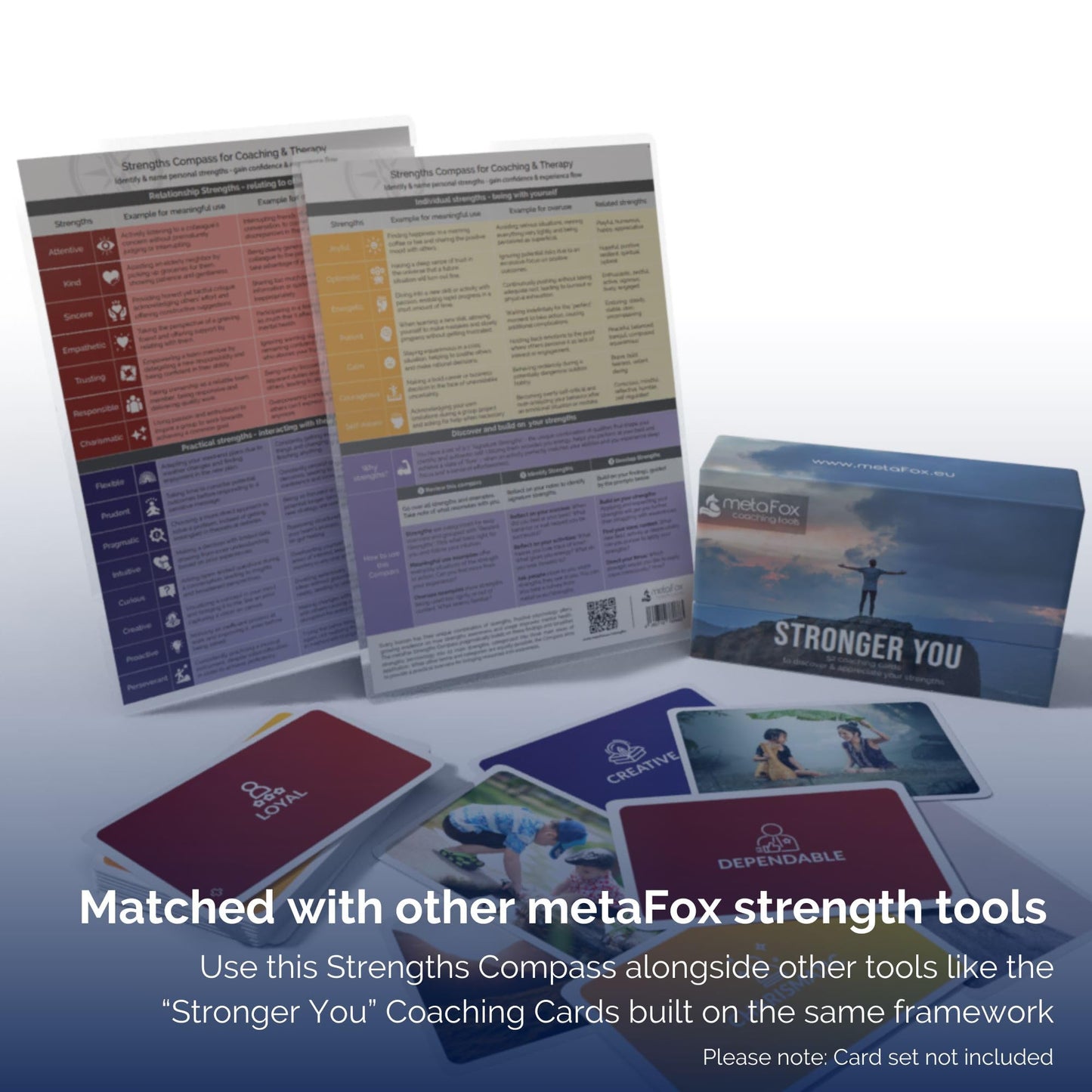 metaFox Emotions Compass – Laminated Feelings Chart for Adults & Therapists, Emotional Chart for Self-Reflection, Therapy & Coaching