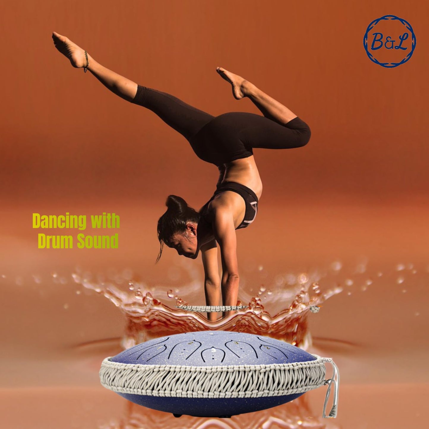 Steel Tongue Drum 14 Inches 15 Notes Hand Pan Drum Rain Drum Percussion for Meditation Yoga Musical Education for Adult& Kids(Lotus Green)