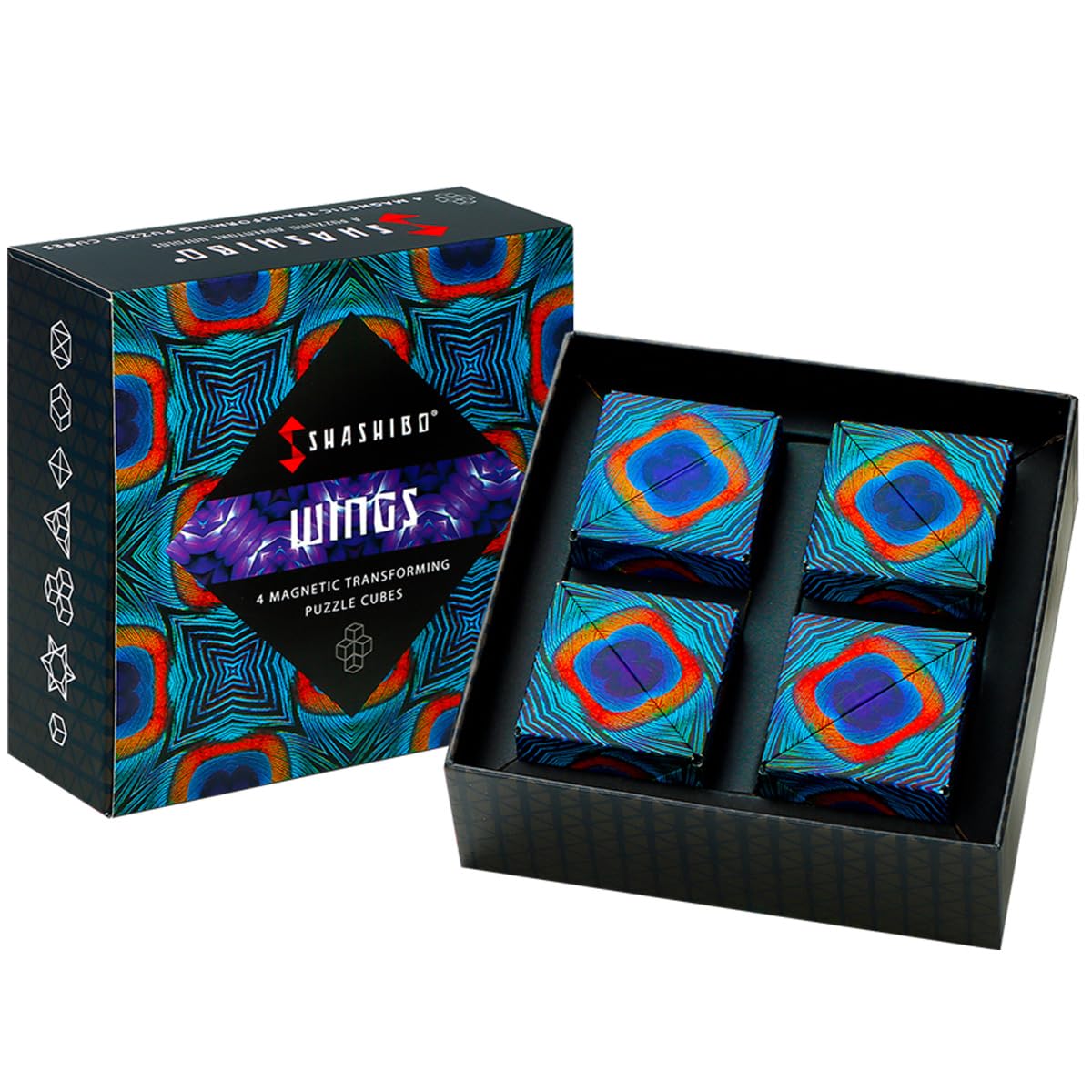 SHASHIBO Shape Shifting Box - STEM Magnetic Fidget Cube That Transforms Into Over 70 Shapes, Download Fun in Motion Toys Mobile App (Mystic Ocean)