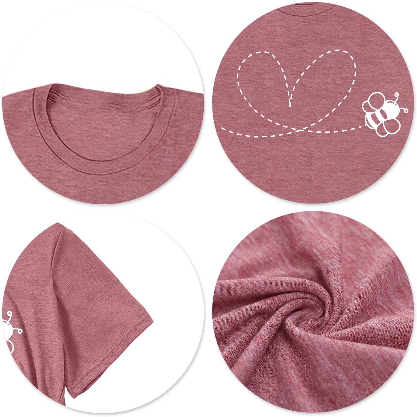 Bee T-Shirt for Women: Cute Bee Graphic Shirts Bee Kind T Shirt Funny Inspirational Casual Tees Tops