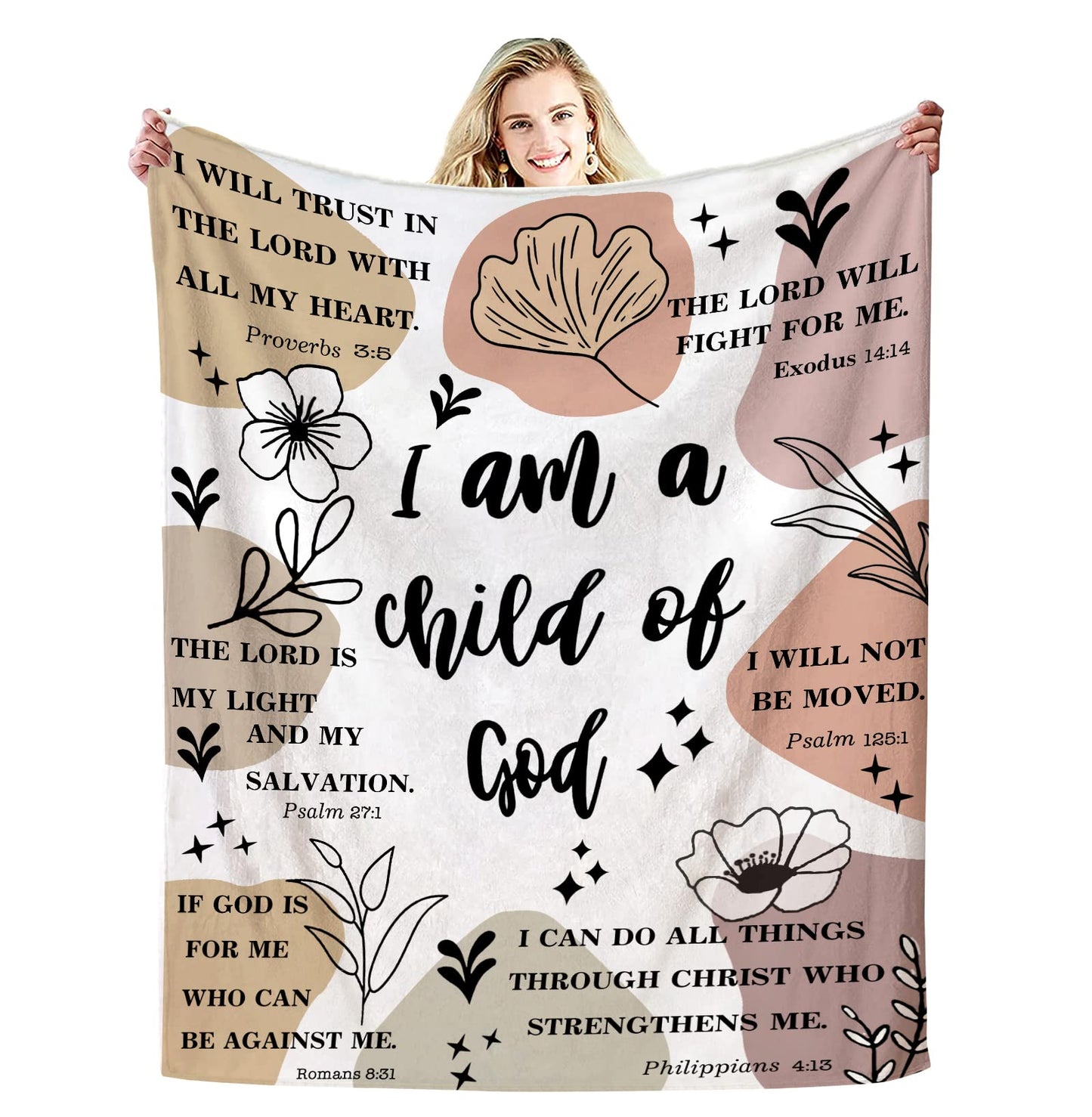 Christian Gifts for Women Inspirational Bible Verse Blanket Religious Scripture Prayer Faith Throw Blanket Soft Flannel Healing Blanket 50"X40"