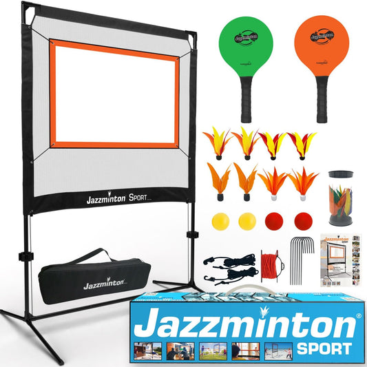 Jazzminton-Sport – The Original - Indoor & Outdoor, No Boundaries - Similar to Pickleball, Badminton and Tennis with A Whole New Spin On It - Fun Games for Kids & Adults