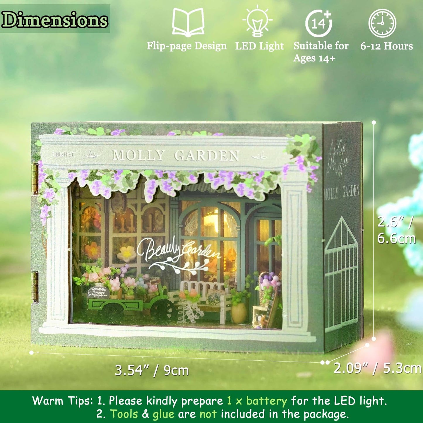 TuKIIE DIY Miniature Dollhouse Kit with Furniture, 1:32 Scale Opened & Closed Mini Cube Wooden Doll House Book Nook Creative Room for Kids Teens Adults(Forest Wonderland)