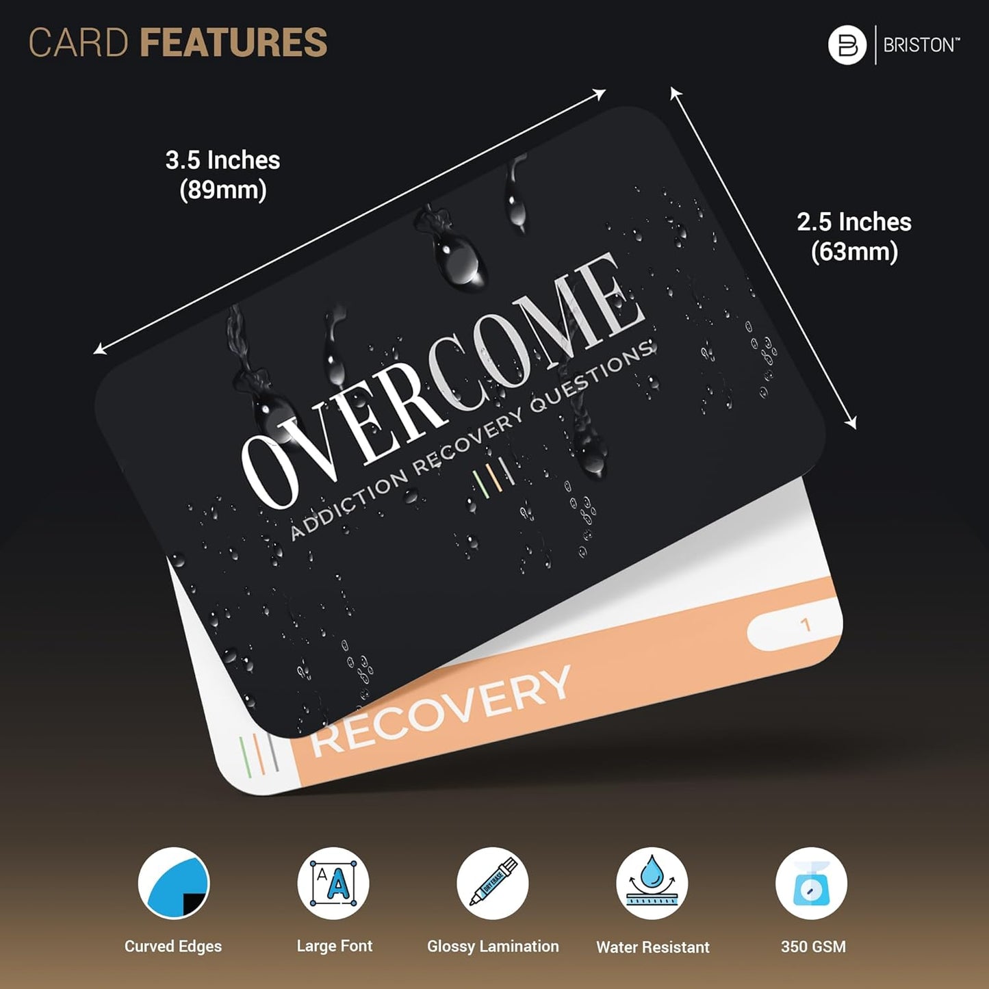 Overcome: Addiction Recovery Questions Group Therapy Game 70 Cards – Counseling Conversations Therapeutic Icebreaker for Substance Abuse, Positive Mental Health, Sobriety, Relapse & Suicide Prevention