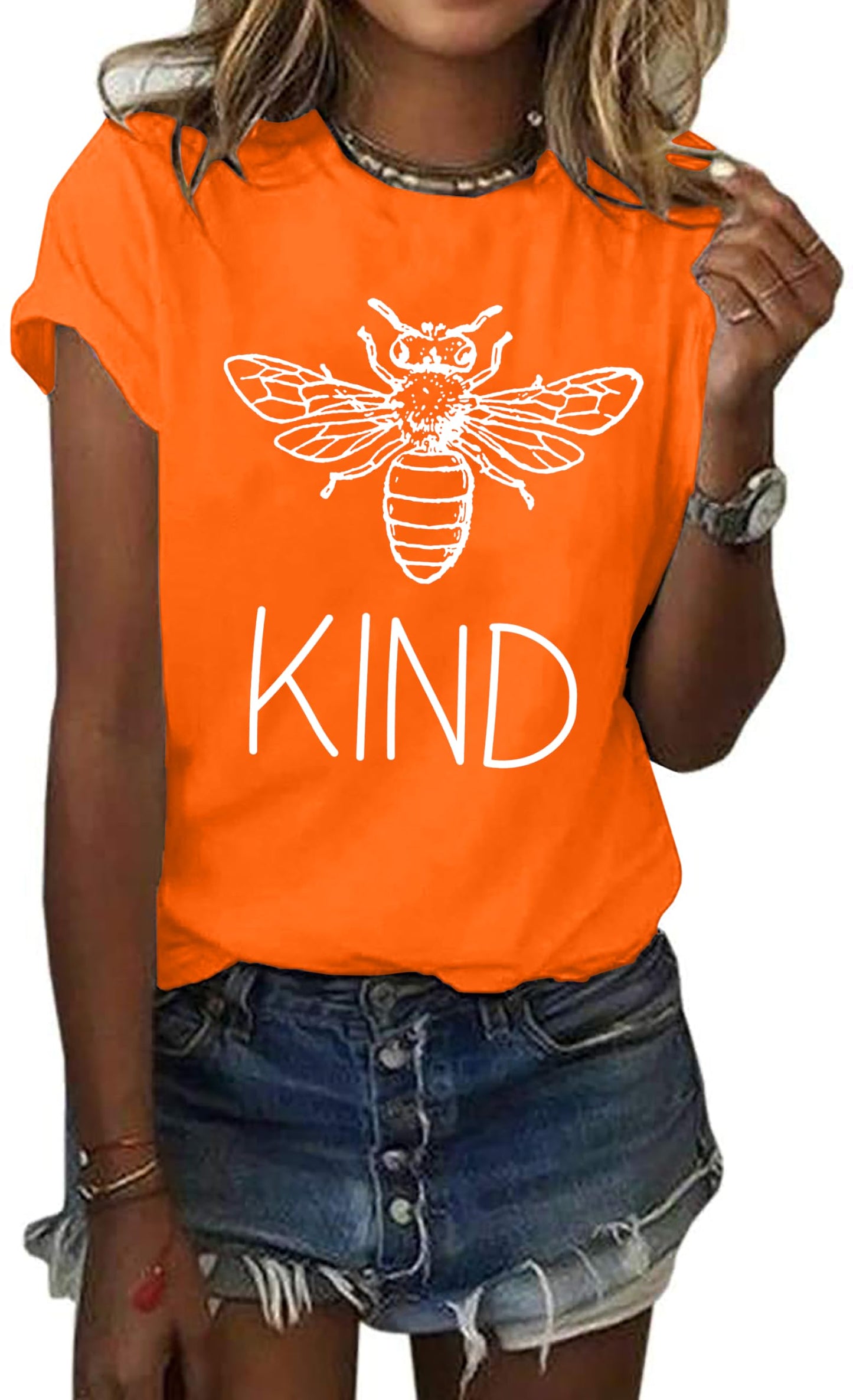 Bee T-Shirt for Women: Cute Bee Graphic Shirts Bee Kind T Shirt Funny Inspirational Casual Tees Tops