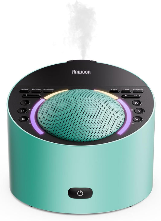 Pro 4-in-1 Sound Machine & Aroma Diffuser with 50+ Soothing Sounds, Schumann Resonance, Night Light-Metal Shell for Sleep,Focus,Relaxation (Compatible with AN-AIO25-BU/GY/TL)-Adults, Kids, Baby