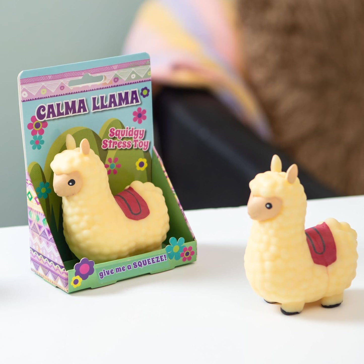 Boxer Gifts Calma Llama Stress Relief Toy | Unique Stress Balls for Adults & Teenagers - Animal Squishy Fidget Toys for Anxiety - Cool Desk Accessories | Cute Stocking Stuffer Llama Gifts