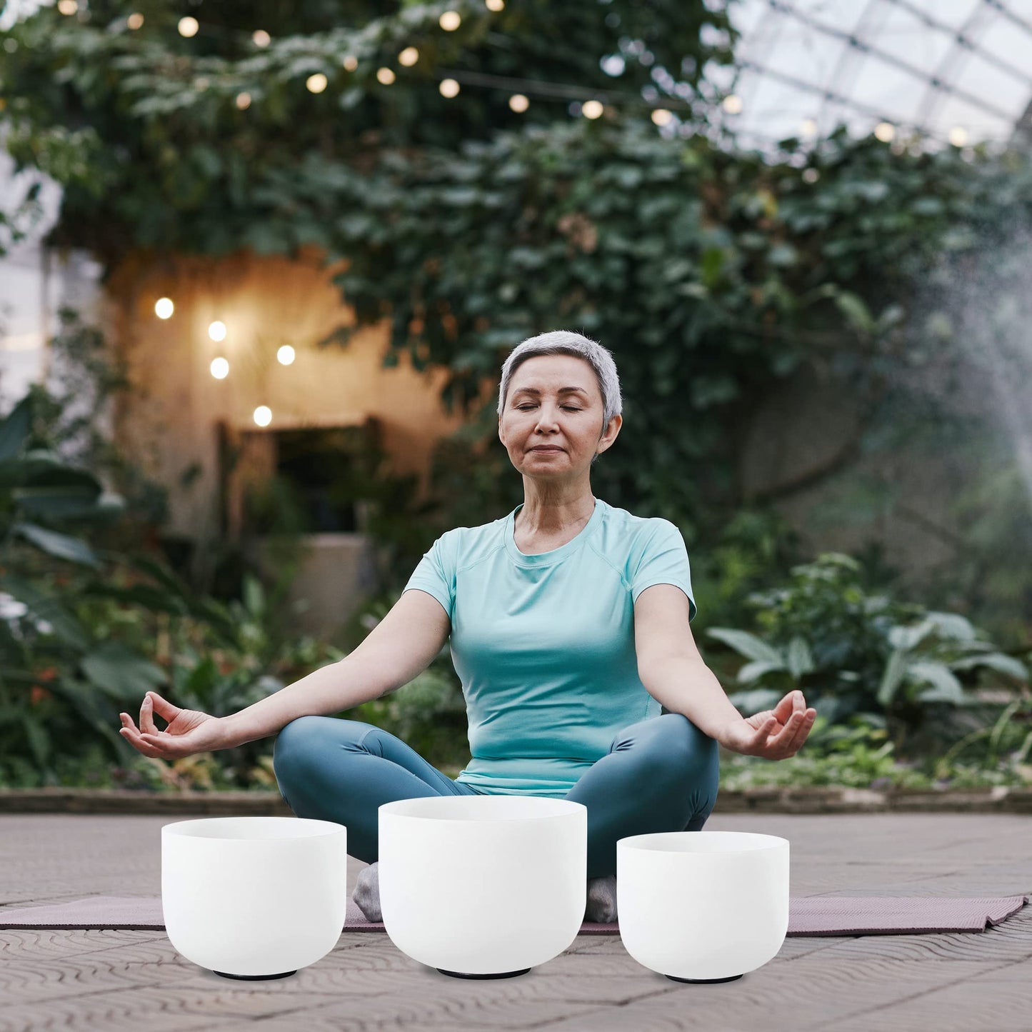 FMTY 7inch 8inch 9inch Crystal singing bowls set sound bowl for healing Mindfulness, Meditation, Yoga, Spiritual and Body Healing Chakra Bowl (D+F+C)