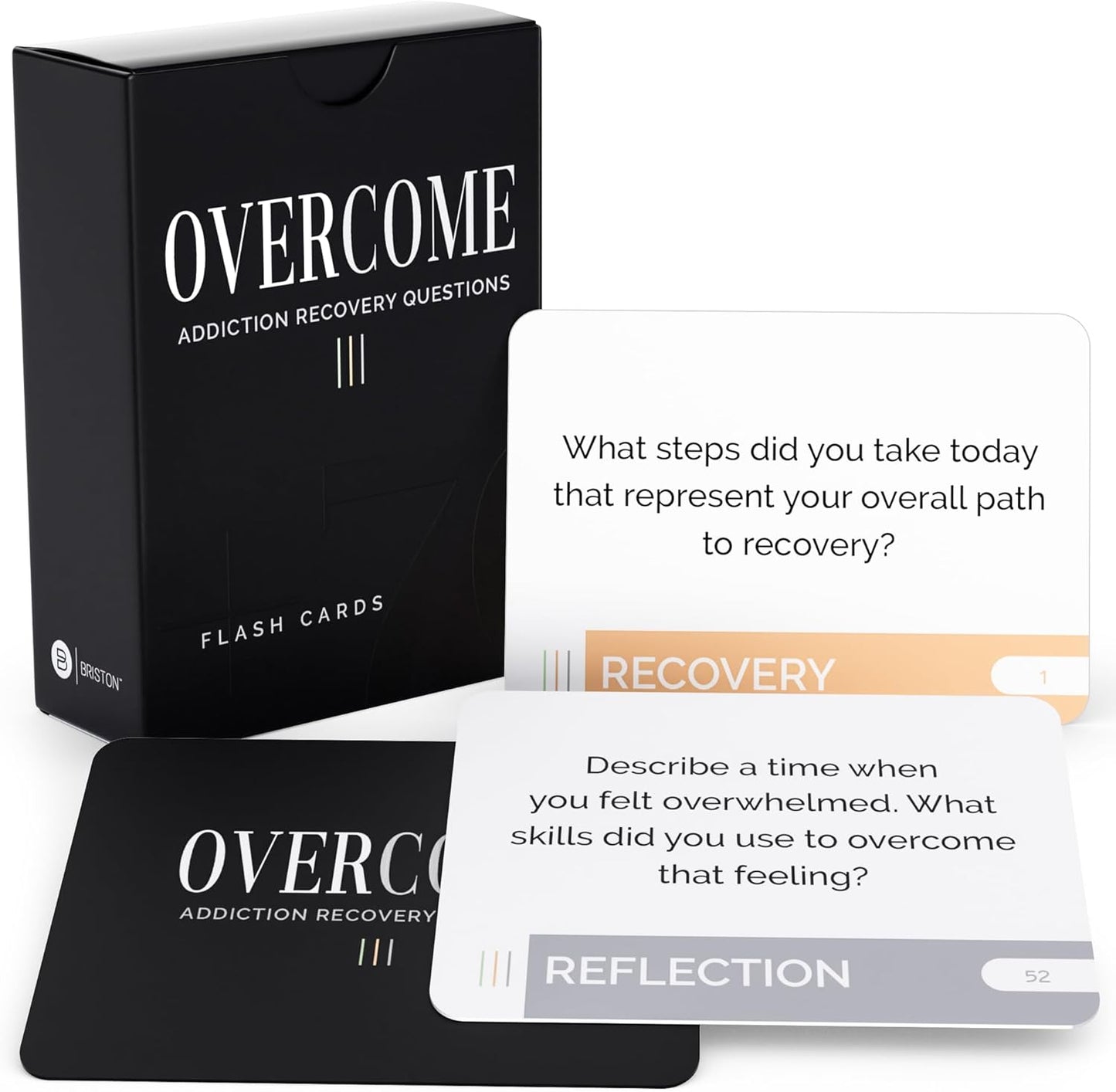 Overcome: Addiction Recovery Questions Group Therapy Game 70 Cards – Counseling Conversations Therapeutic Icebreaker for Substance Abuse, Positive Mental Health, Sobriety, Relapse & Suicide Prevention