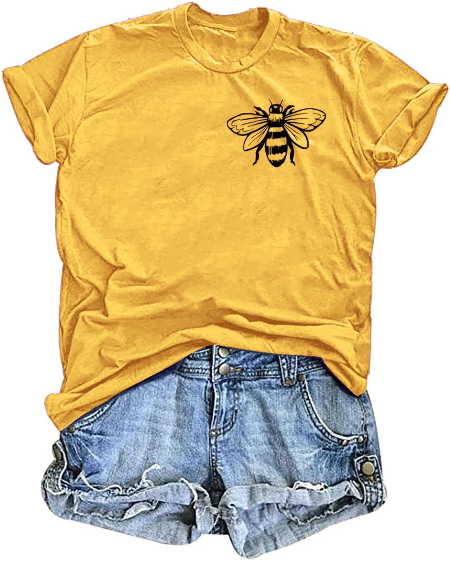 Bee T-Shirt for Women: Cute Bee Graphic Shirts Bee Kind T Shirt Funny Inspirational Casual Tees Tops
