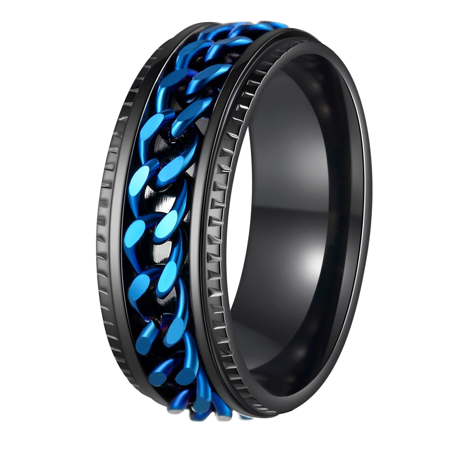 Mens Fidget Rings Anxiety Rings for Men Womens Chain Spinner Rings for Adults Titanium Steel Rings