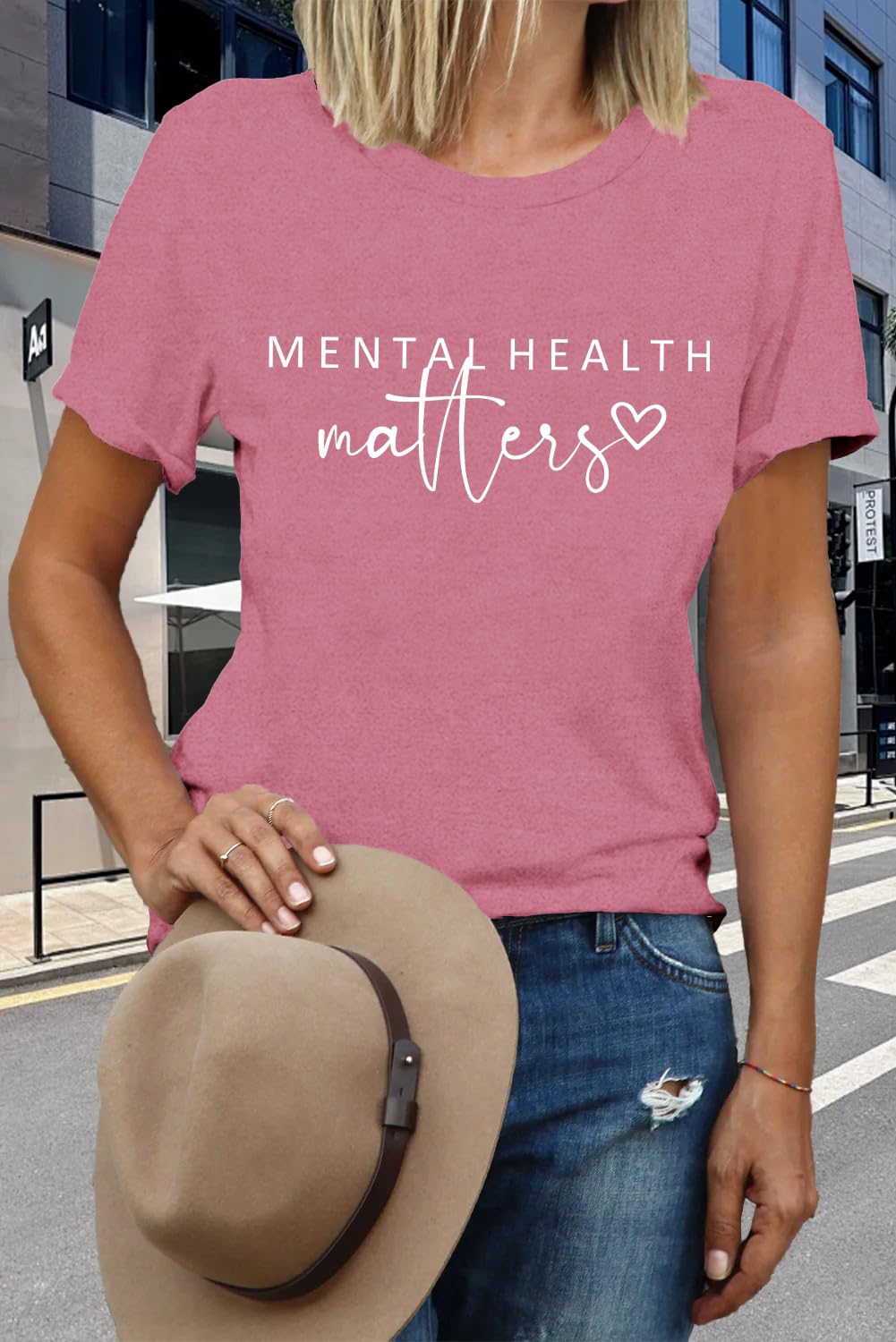 Womens Mental Health Matter Shirts Brain Illness T-Shirt Inspirational Therapist Tee Tops