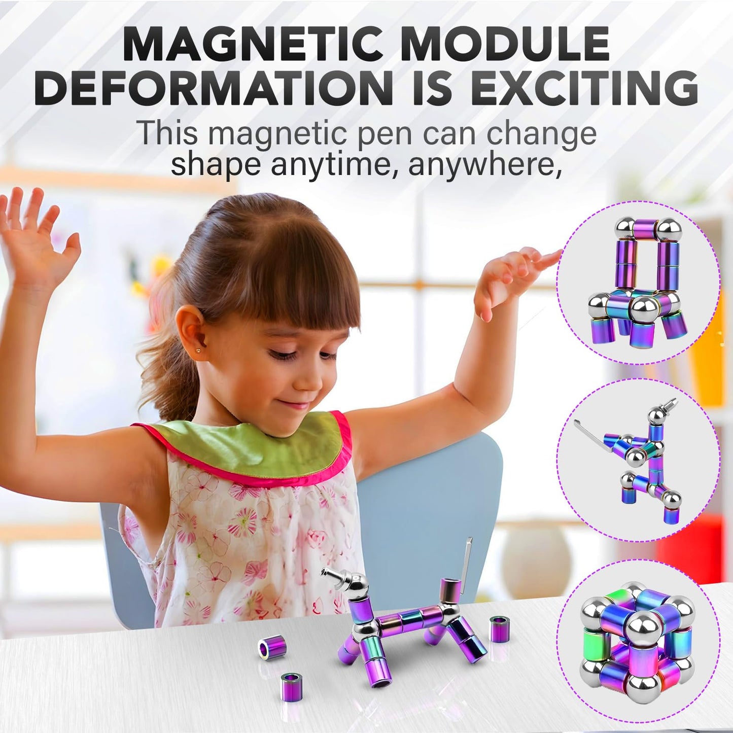 Magnetic Fidget Pen Toys - Multifunctional Writing Novel Pen for Friends, Kids, Boys, Girls, Teens 8+, Office Teacher Birthday Party Gifts, Stress & Anxiety Relief(Black)