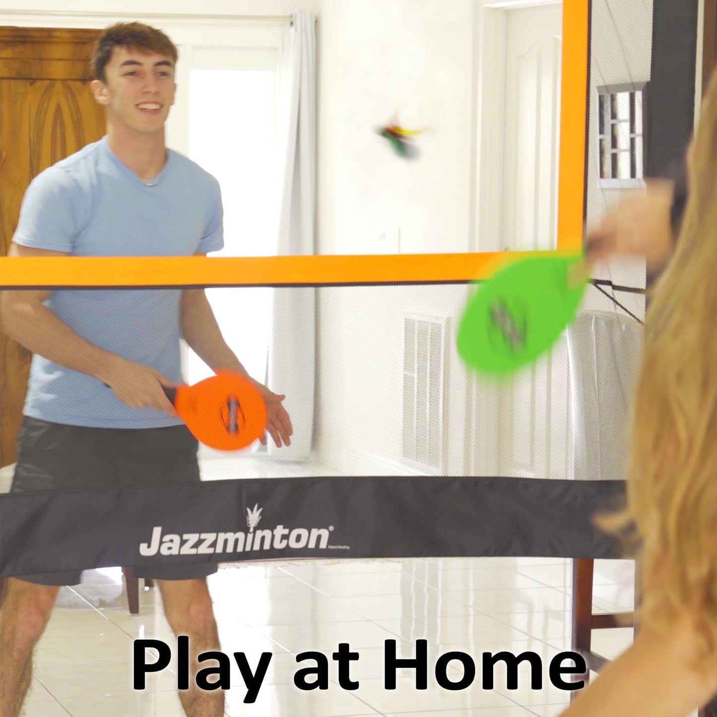 Jazzminton-Sport – The Original - Indoor & Outdoor, No Boundaries - Similar to Pickleball, Badminton and Tennis with A Whole New Spin On It - Fun Games for Kids & Adults