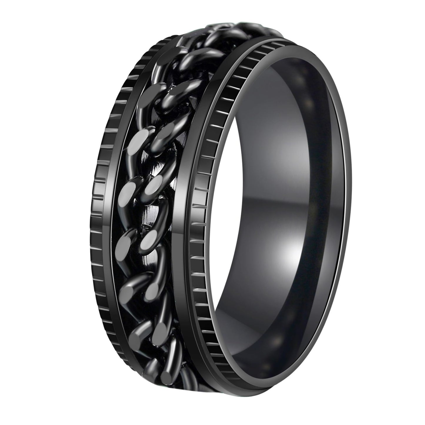 Mens Fidget Rings Anxiety Rings for Men Womens Chain Spinner Rings for Adults Titanium Steel Rings