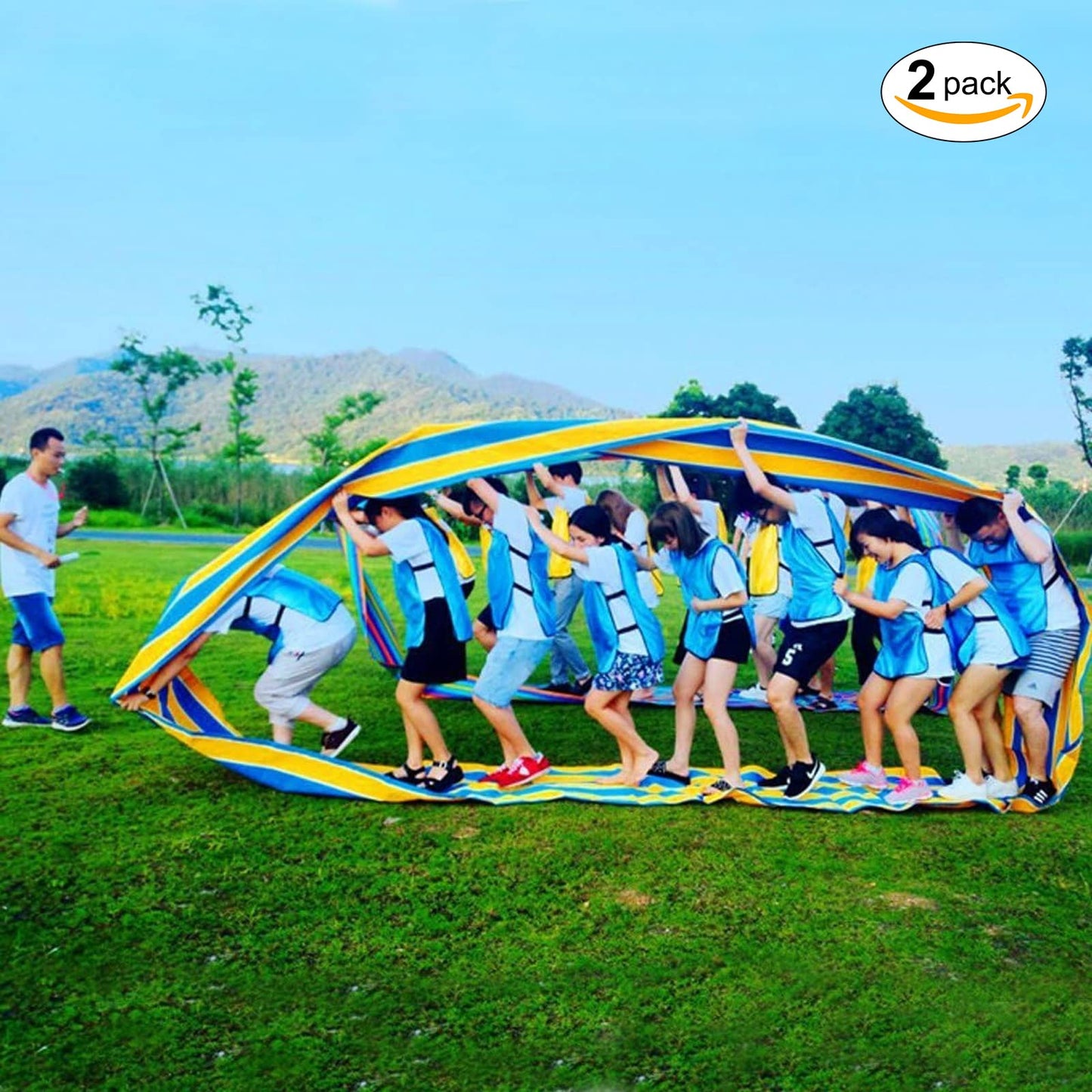 KINDEN Teamwork Games Group Learning Activity Fun Playing Run Mat for Kids and Adults Field Day Game