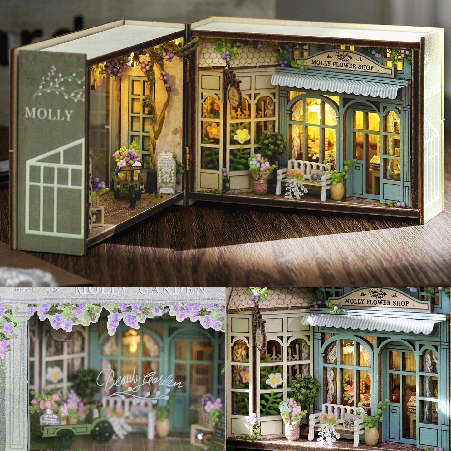 TuKIIE DIY Miniature Dollhouse Kit with Furniture, 1:32 Scale Opened & Closed Mini Cube Wooden Doll House Book Nook Creative Room for Kids Teens Adults(Forest Wonderland)