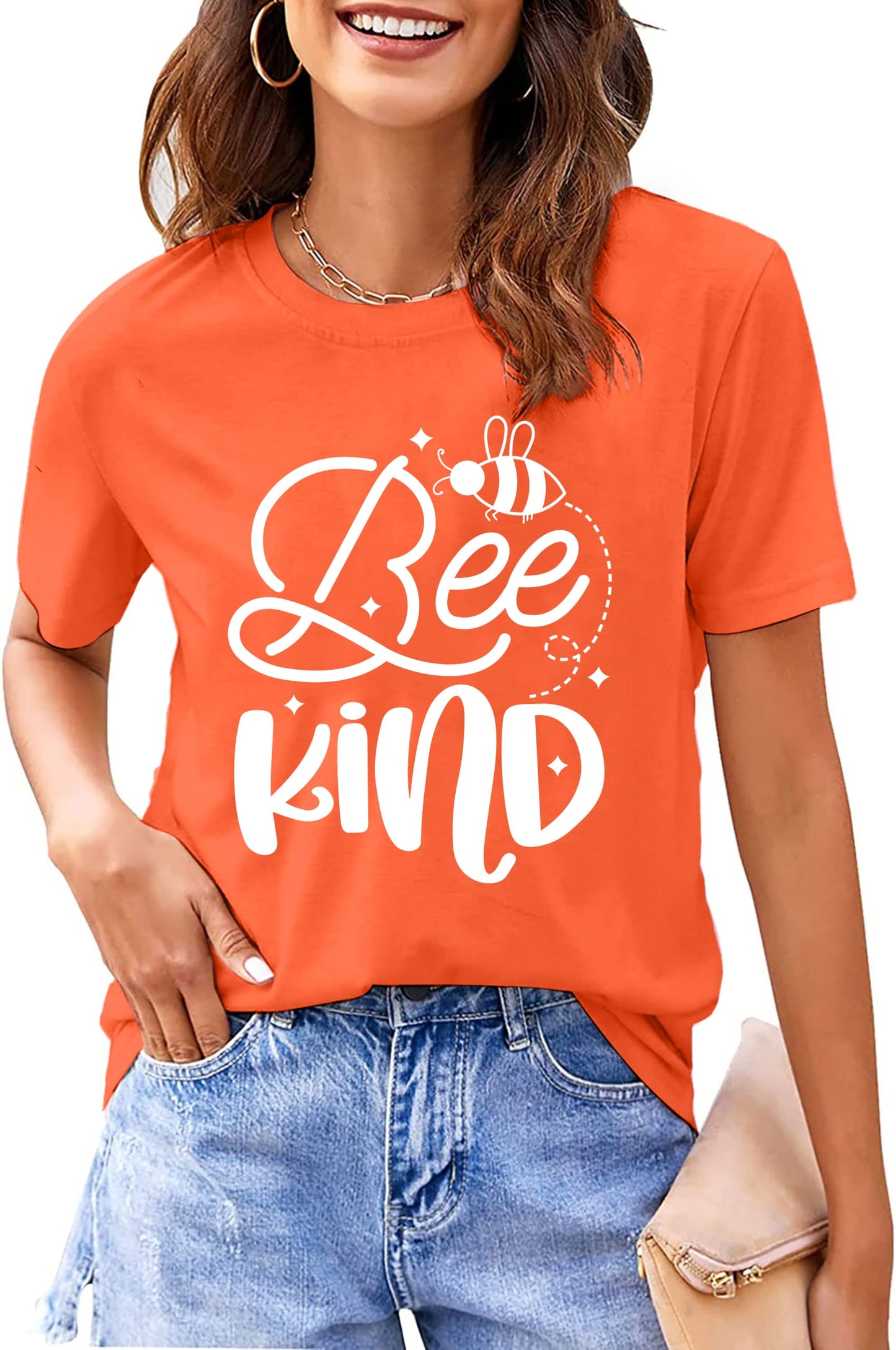 Bee T-Shirt for Women: Cute Bee Graphic Shirts Bee Kind T Shirt Funny Inspirational Casual Tees Tops