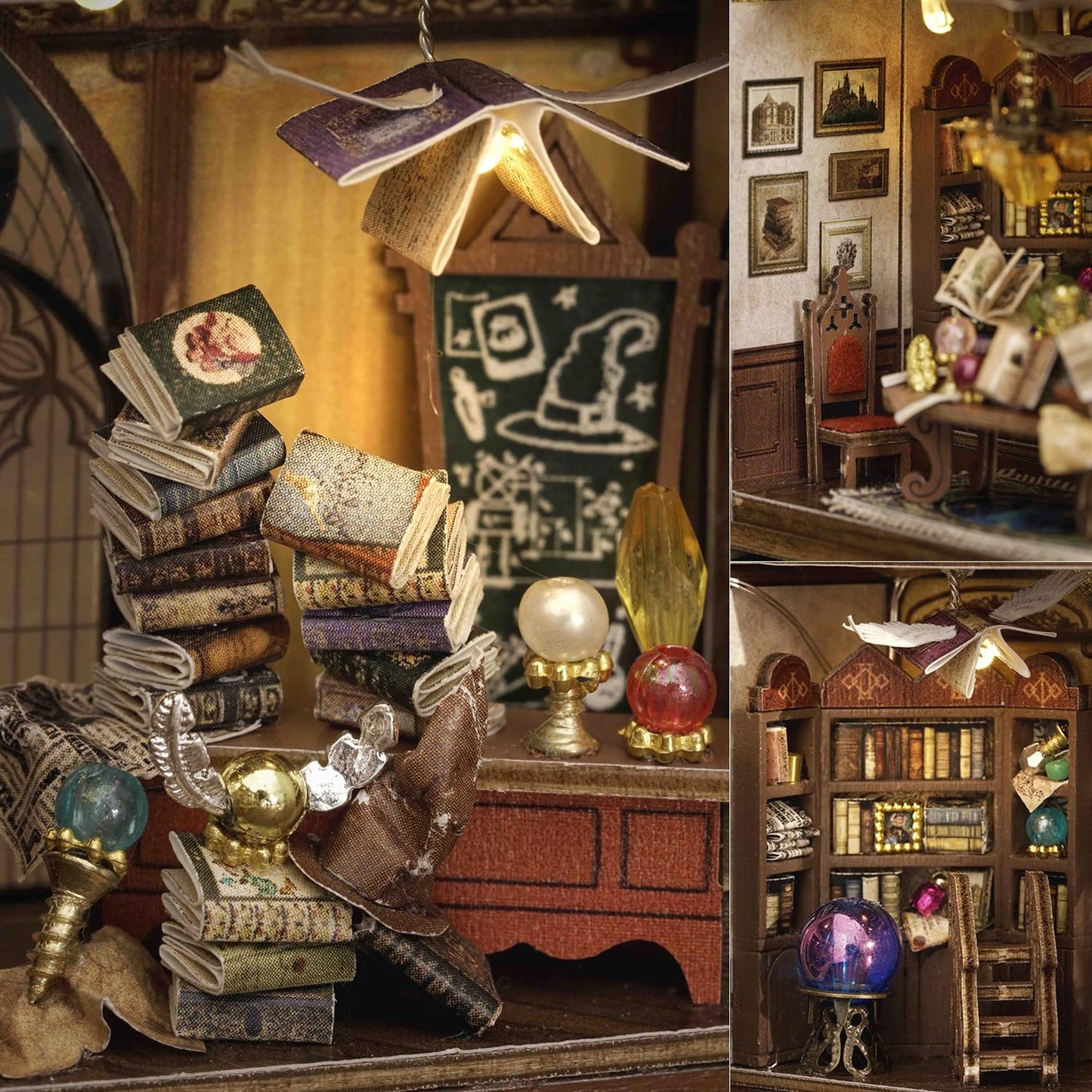 TuKIIE DIY Miniature Dollhouse Kit with Furniture, 1:32 Scale Opened & Closed Mini Cube Wooden Doll House Book Nook Creative Room for Kids Teens Adults(Forest Wonderland)