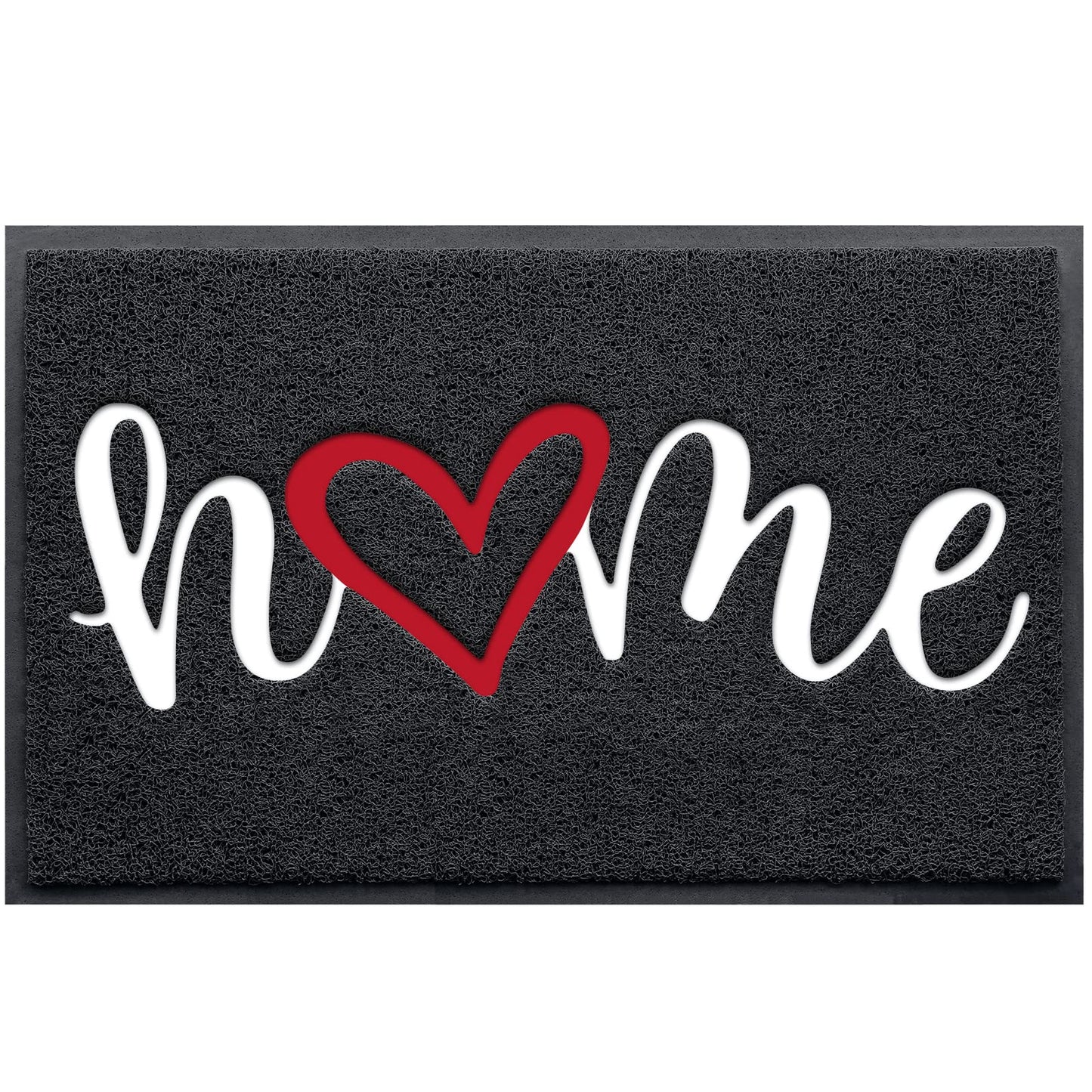 Door Mat Home Welcome Mats Outdoor and Indoor, Heavy-Duty Low-Profile Non-Slip Front Welcome Mat for Home Entrance, Outside Entry, Yard, Floor, Patio (30''x17.5'', Black)