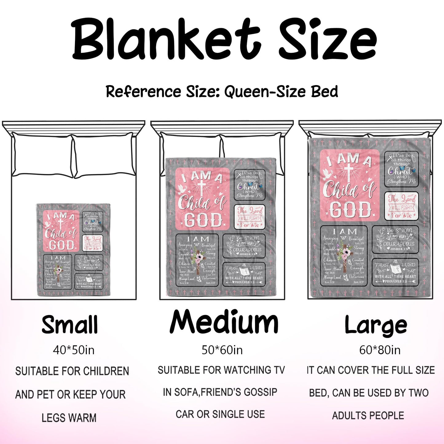 Christian Gifts for Women Inspirational Bible Verse Blanket Religious Scripture Prayer Faith Throw Blanket Soft Flannel Healing Blanket 50"X40"