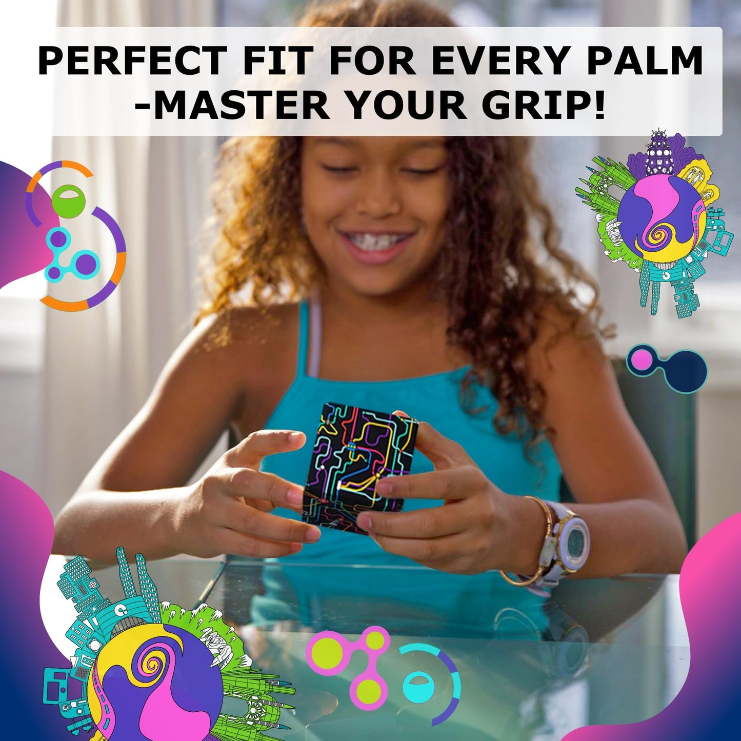 SHASHIBO Shape Shifting Box - STEM Magnetic Fidget Cube That Transforms Into Over 70 Shapes, Download Fun in Motion Toys Mobile App (Mystic Ocean)